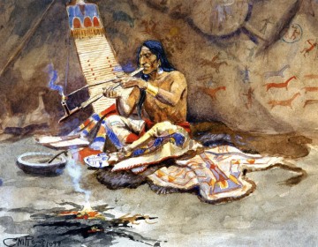 アメリカインディアン Painting - 平和のパイプ 1898年 チャールズ・マリオン・ラッセル アメリカ・インディアン